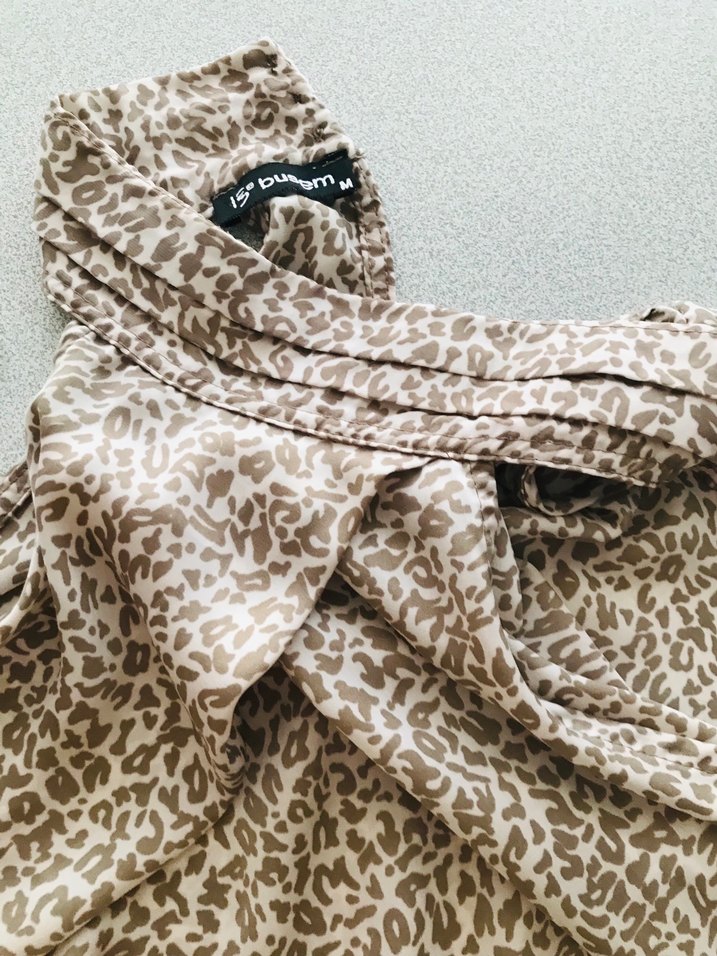 Dökümlü Tiril Tiril Leopar Desenli Bluz - Görsel 4