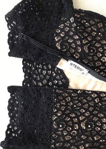 Steps Marka Yaka Kol Detaylı Güpür Elbise - Görsel 7