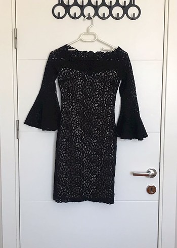 Steps Marka Yaka Kol Detaylı Güpür Elbise - Görsel 2