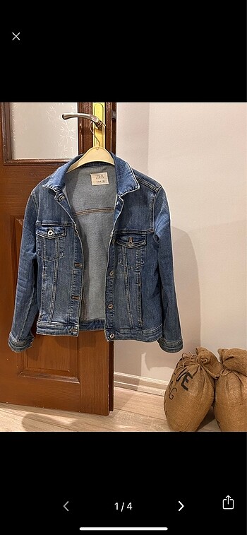 11-12 Yaş Beden lacivert Renk Denim ceket