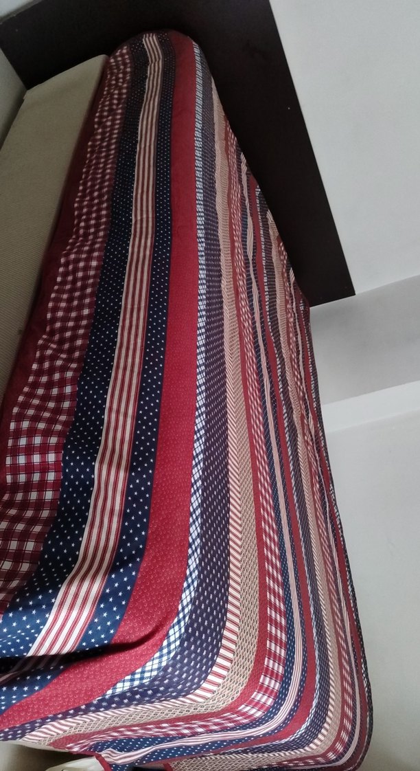 tek kişilik Çizgili, bordo ağırlıklı pike - Görsel 2