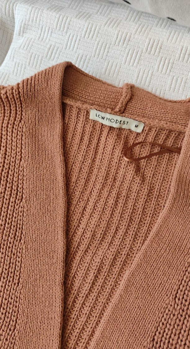 Bej Midi Triko Hırka, Rahat ve Bohem - Görsel 2