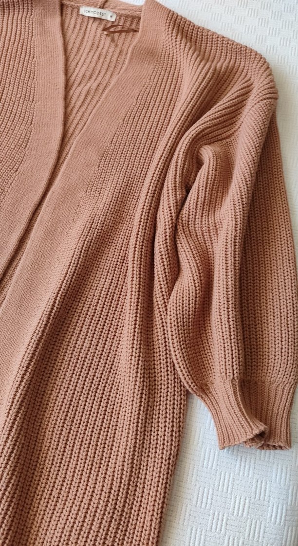 Bej Midi Triko Hırka, Rahat ve Bohem - Görsel 3