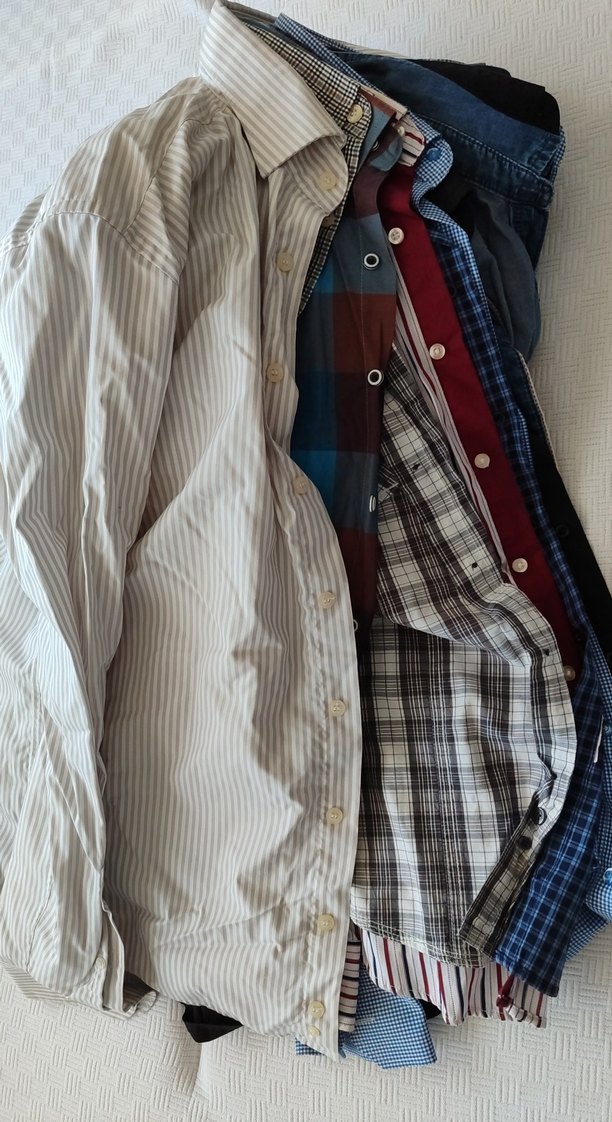 mavi kahverengi tonlarda kareli Uzun Kollu Erkek Gömlek - Görsel 2