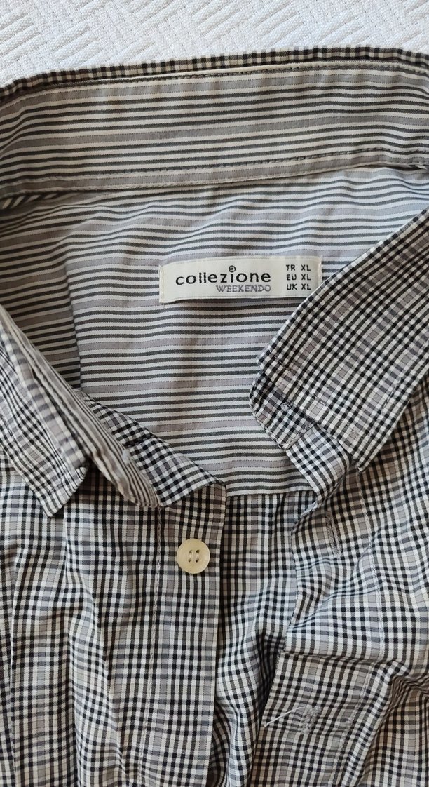 Erkek Gri Kısa Kollu Keten Gömlek - Görsel 5