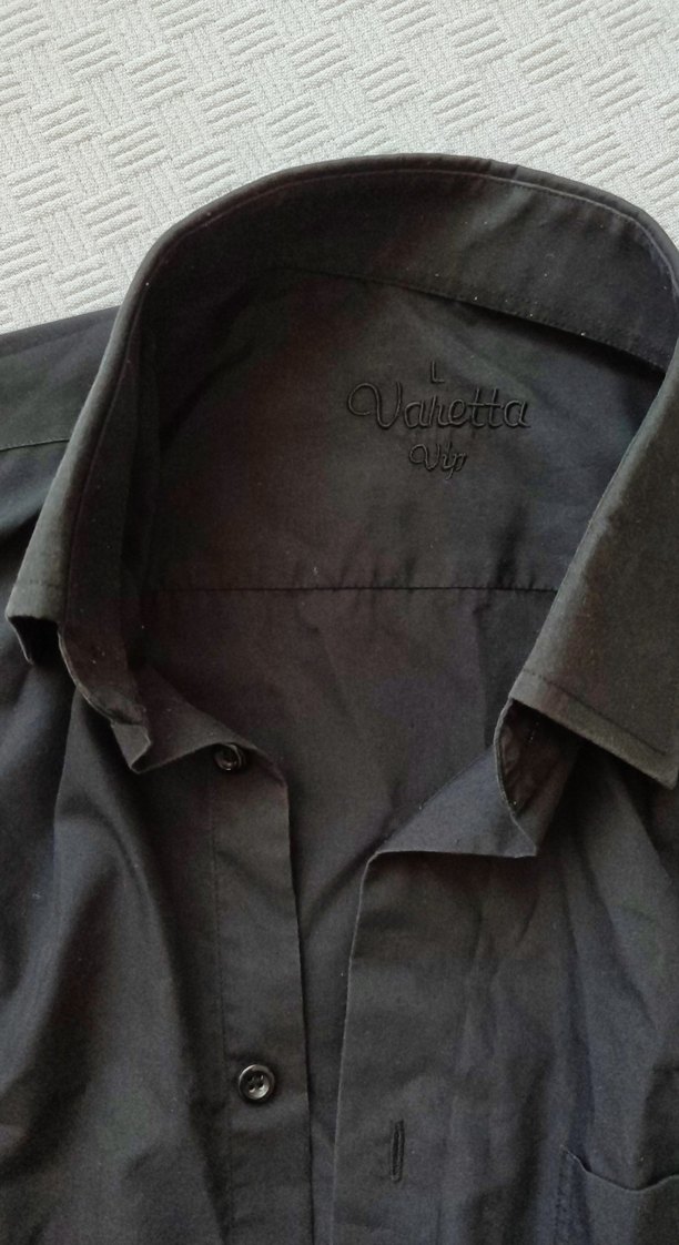 Siyah pamuklu Uzun Kollu Erkek Gömlek - Görsel 2