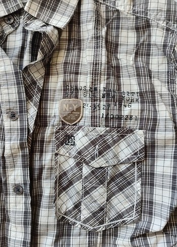 Uzun Kollu Kareli Gri Erkek Gömlek - Görsel 4