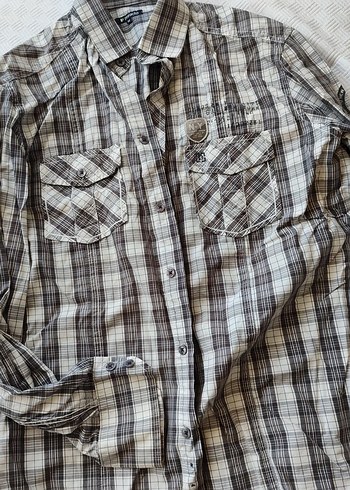 Uzun Kollu Kareli Gri Erkek Gömlek - Görsel 3