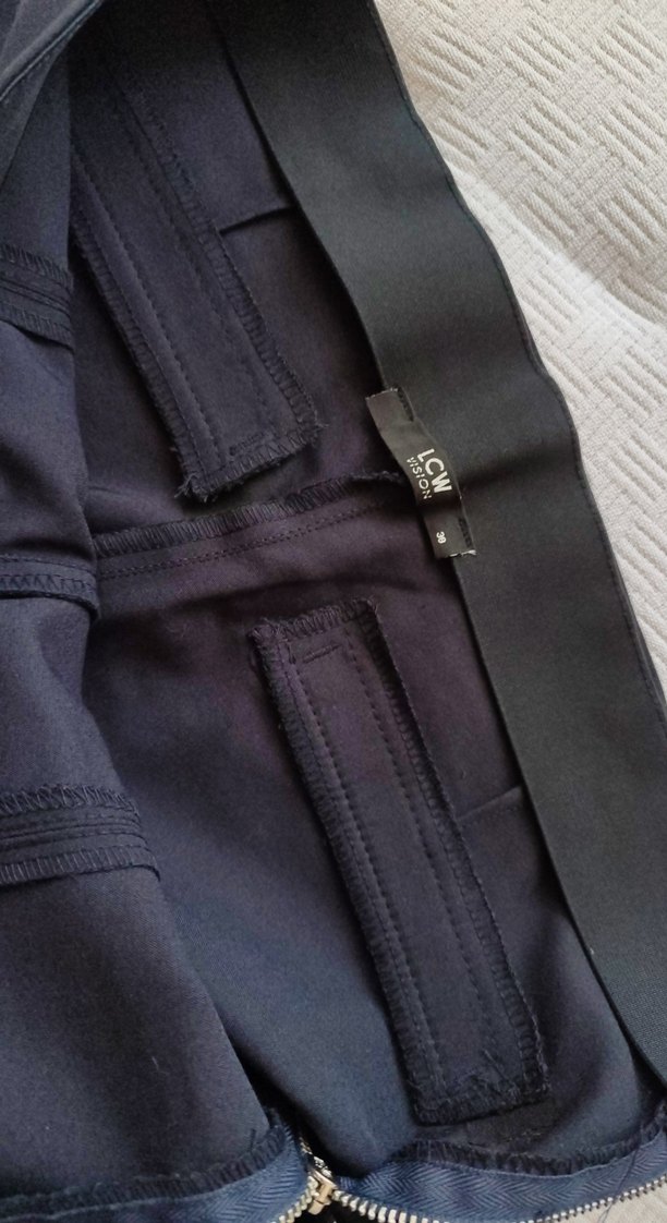 Kadın lacivert Kumaş Pantolon, yandan Fermuarlı - Görsel 3