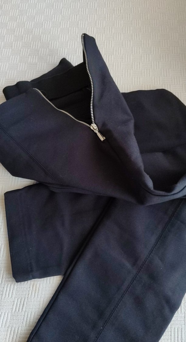 Kadın lacivert Kumaş Pantolon, yandan Fermuarlı - Görsel 5