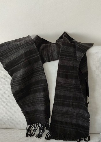 Siyah Gri Bohem Erkek Atkı - Görsel 2