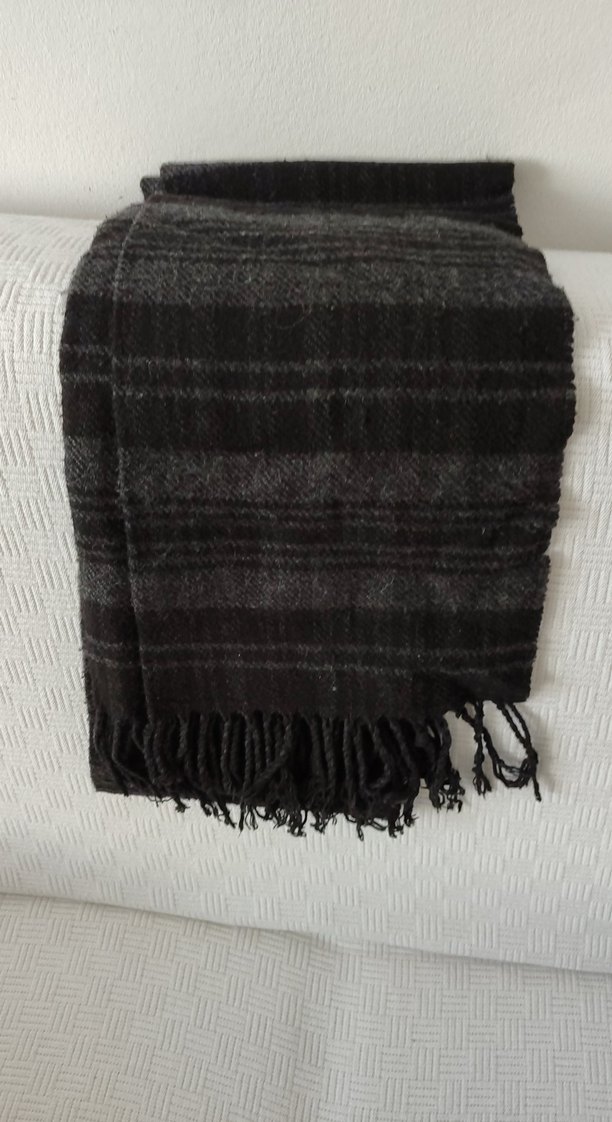 Siyah Gri Bohem Erkek Atkı - Görsel 3