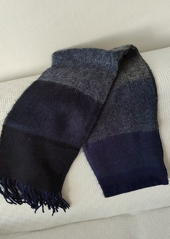 lacivert -gri erkek atkı - Görsel 3