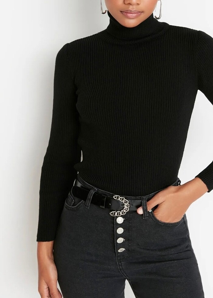 Balıkçı Yaka Triko Kazak - Görsel 2