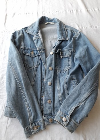 Düğmeli Mavi Kadın Denim Ceket