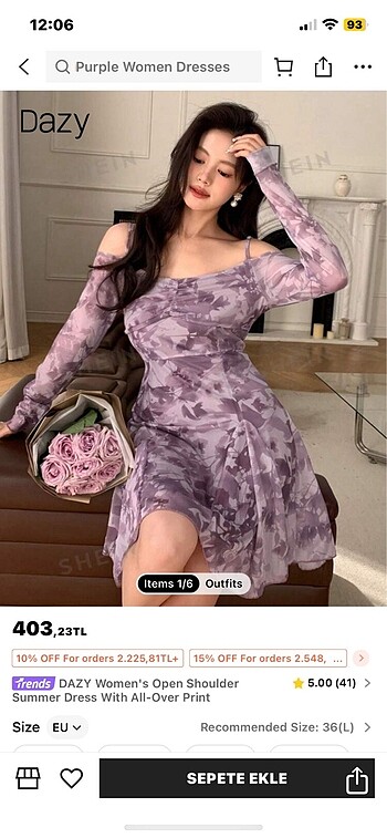 xl Beden Shein yazlık elbise