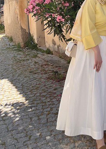 Beyaz Keten Etek - Görsel 2