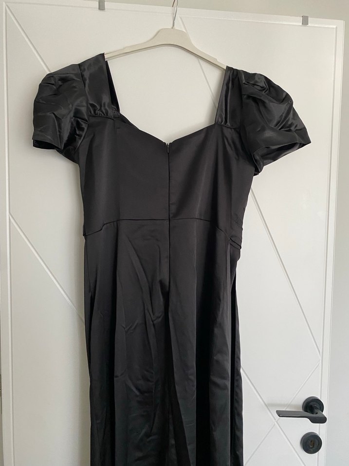 Drapeli Siyah Uzun Abiye Elbise - Görsel 5