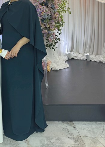 Uzun Yeşil Abiye Elbise - Görsel 2