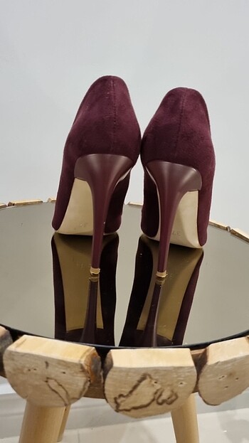 37 Beden Bordo Süet stiletto 