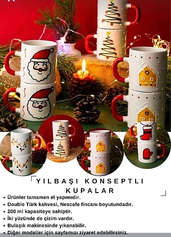 Yılbaşı konsept li kupalar