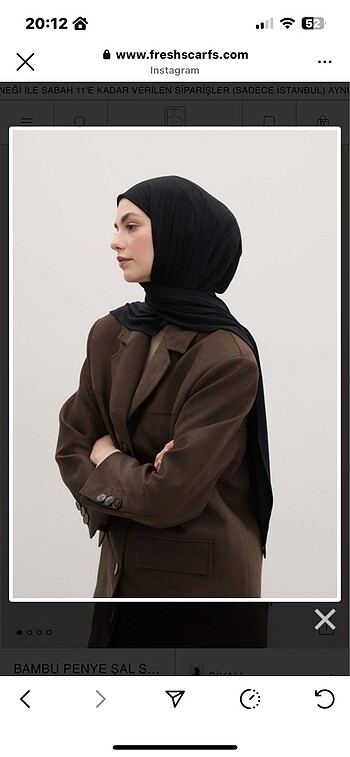 siyah penye şal (7 adet ) fresh scarf