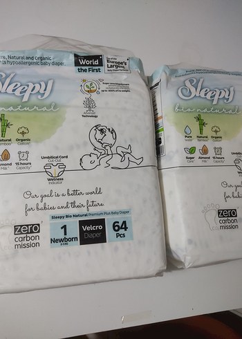 Sleepy Bio Natural Yenidoğan Bebek Bezi 64'lü - Görsel 5