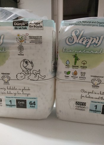 Sleepy Bio Natural Yenidoğan Bebek Bezi 64'lü - Görsel 8