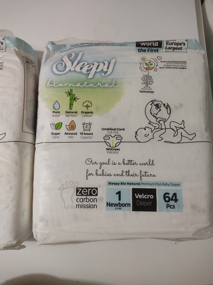 Sleepy Bio Natural Yenidoğan Bebek Bezi 64'lü - Görsel 4
