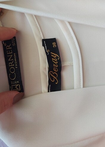 m Beden beyaz Renk WHİTE CORNER Beyaz İncili Abaya