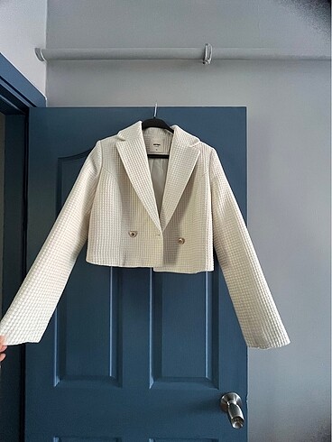 36 Beden Blazer Kısa Ceket Ekru