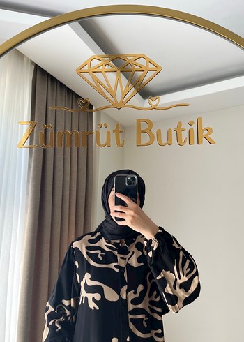 Zara Uzun Siyah bej karışımı elbise yarım düğmeli