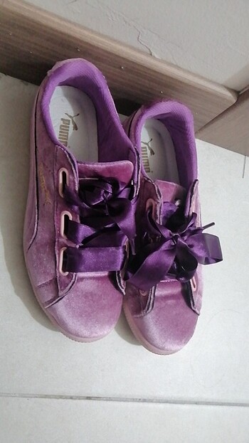 39 numara lila puma kadife spor - Görsel 4