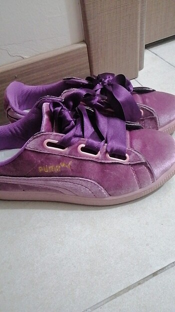 39 numara lila puma kadife spor - Görsel 7