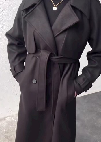 Siyah Kuşaklı Uzun Kaban - Görsel 3