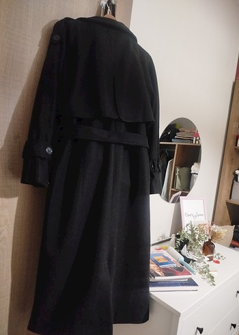 Siyah Çift Düğmeli Kaban - Görsel 4