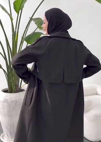 Siyah Çift Düğmeli Kaban - Görsel 6