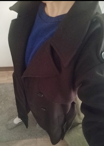 Siyah Çift Düğmeli Kaban - Görsel 2