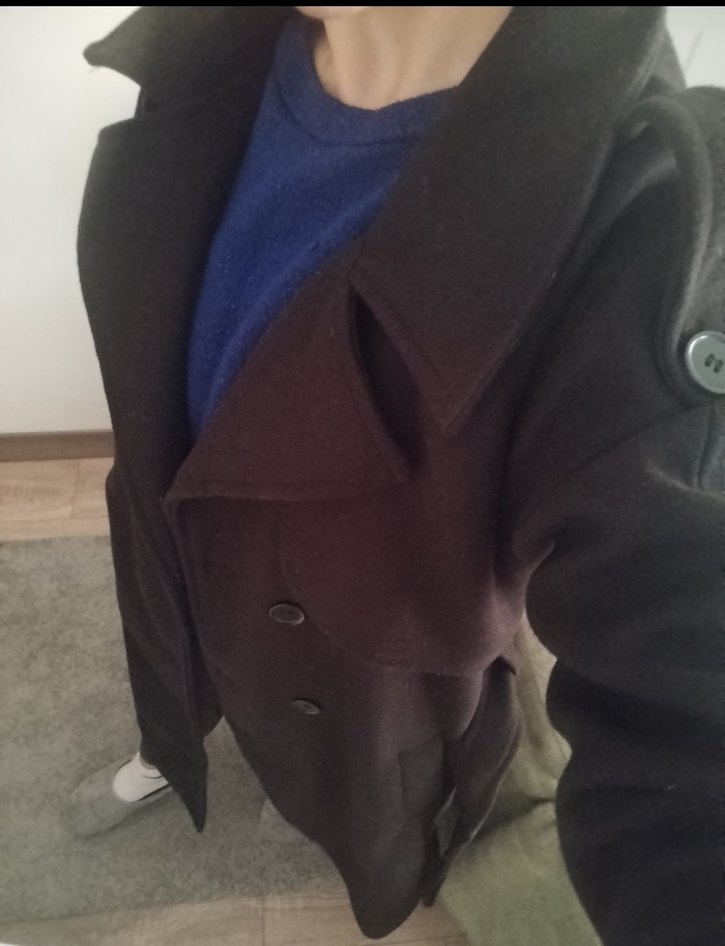 Siyah Çift Düğmeli Kaban - Görsel 2