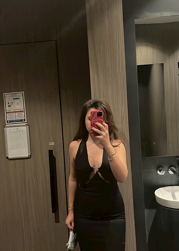 Trendyol & Milla Siyah Gotik Midi Halter Yaka Elbise
