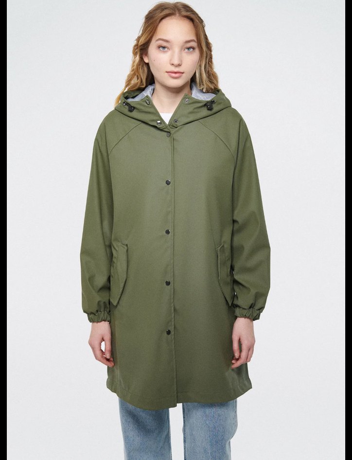 Kadın Haki Midi Trençkot/ Yağmurluk - Görsel 2