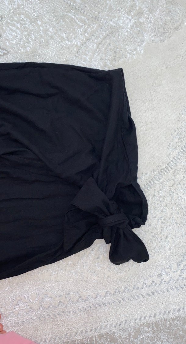 Drapeli Siyah Uzun Kadın Suud Etek - Görsel 2