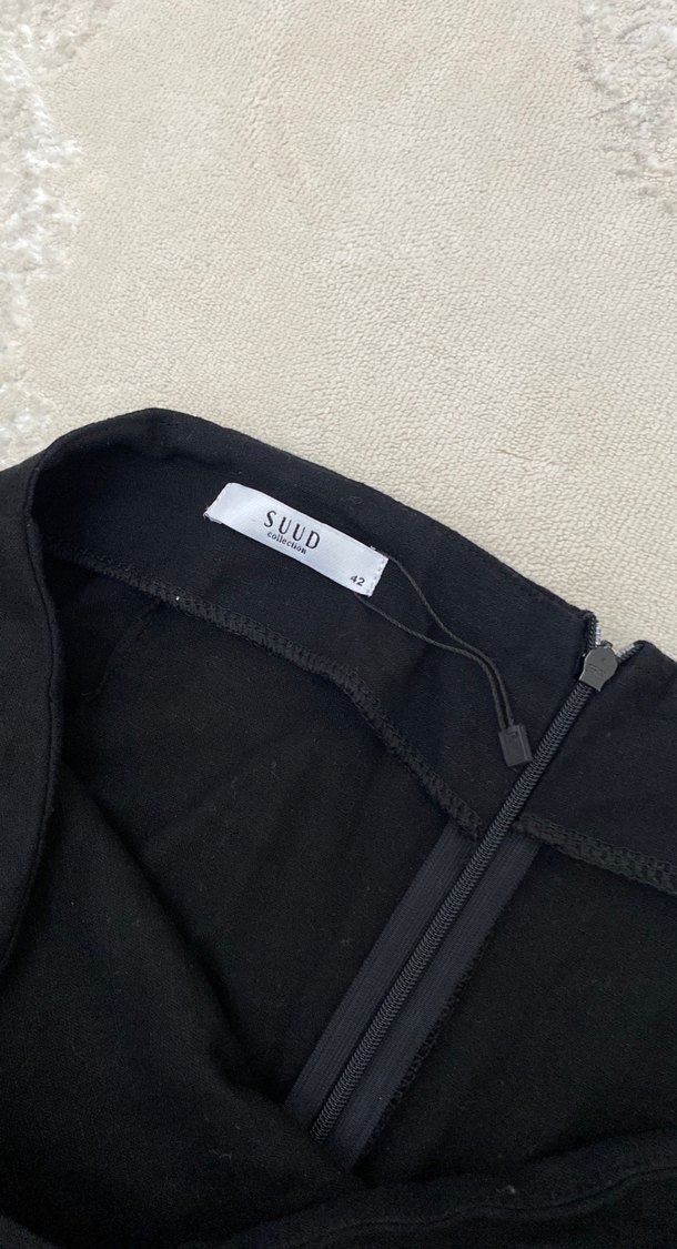 Drapeli Siyah Uzun Kadın Suud Etek - Görsel 5