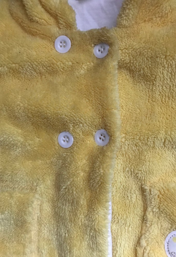 Sarı Kapüşonlu Erkek Çocuk Düğmeli Mont - Görsel 4