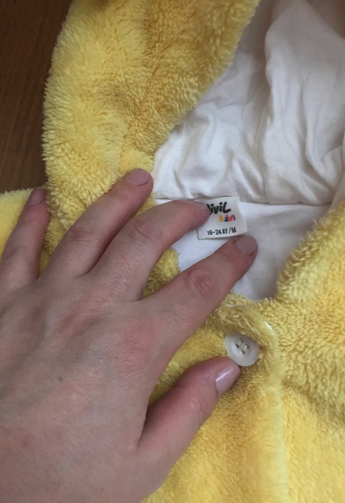 Sarı Kapüşonlu Erkek Çocuk Düğmeli Mont - Görsel 3