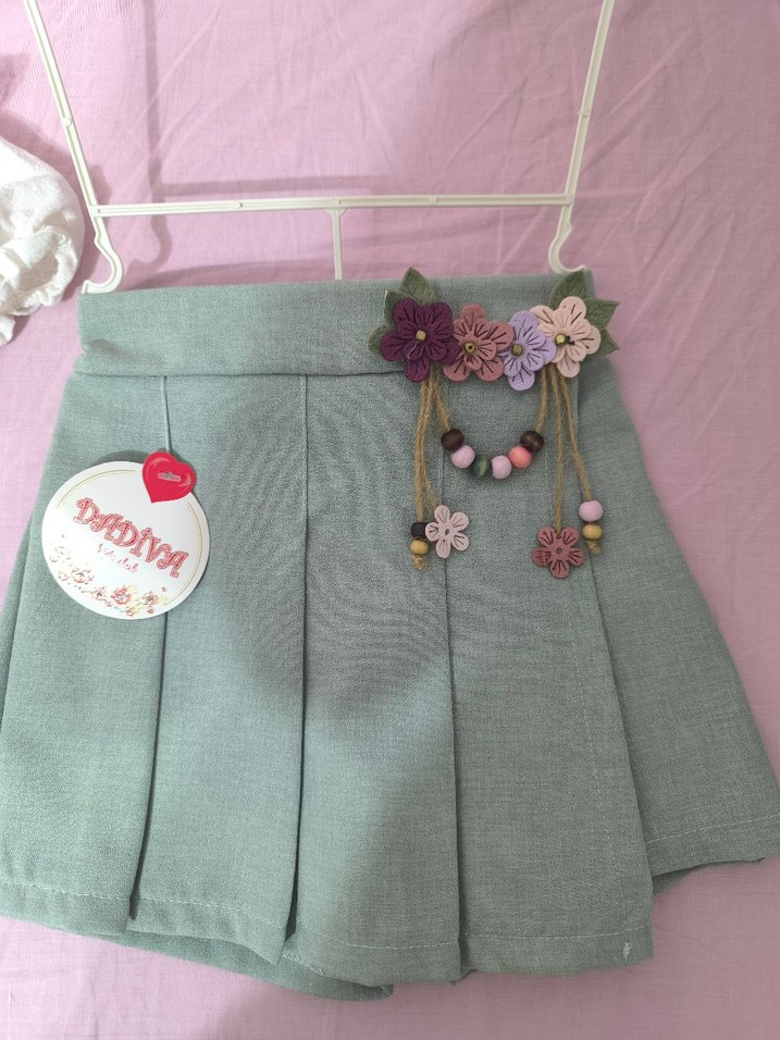 kız çocuk etek şortlu takım - Görsel 5