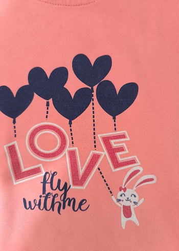 Kız Çocuk Pamuklu Pembe Desenli Pijama Takımı - Görsel 3