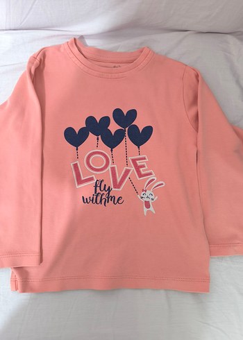 Kız Çocuk Pamuklu Pembe Desenli Pijama Takımı - Görsel 2