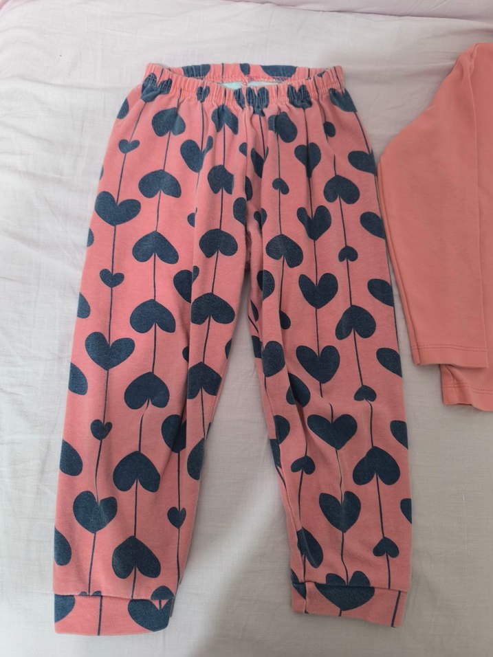 Kız Çocuk Pamuklu Pembe Desenli Pijama Takımı - Görsel 4