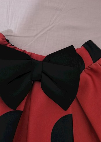 Kırmızı Puantiyeli Kız Çocuk Eteği - Görsel 2